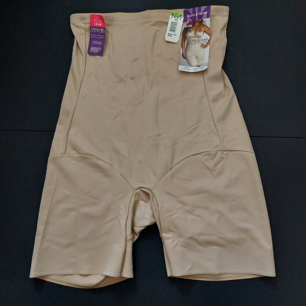 Naomi & Nicole NWT Beige Shapewear Hi Waist Comfortable Firm Thigh Slimmer - 5X